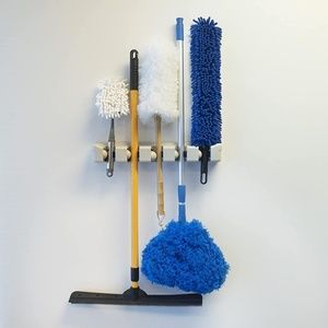 NEW! Magic Holder 5 Position Mop and Broom Holder, Floor Mop Holder, Storage